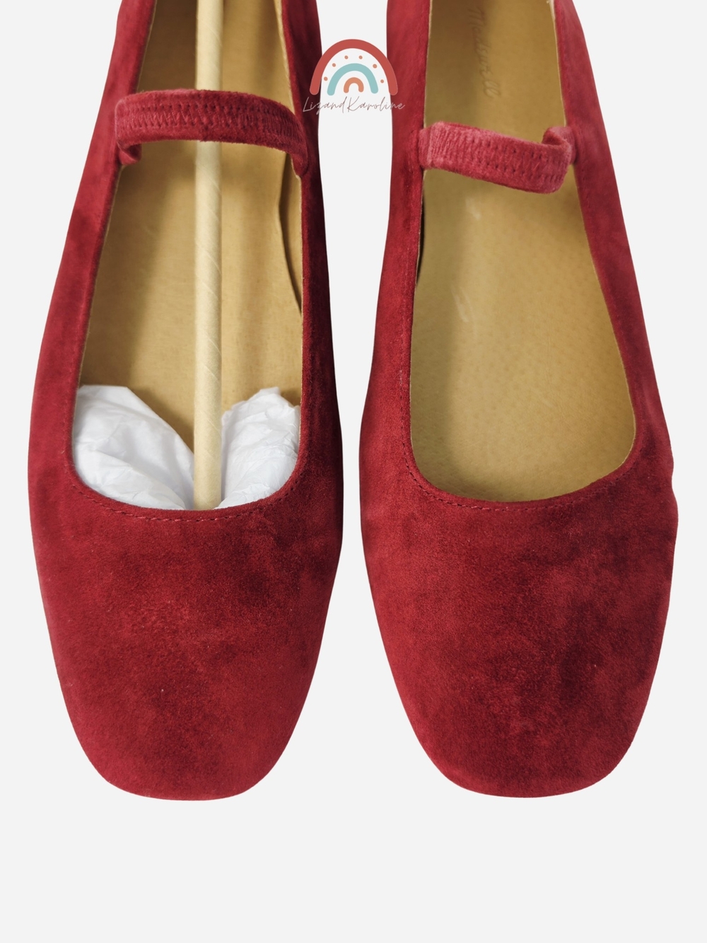 New! Madewell Greta Ballet Ruby Port Leather Suede Flats 9 - Picture 10 of 14